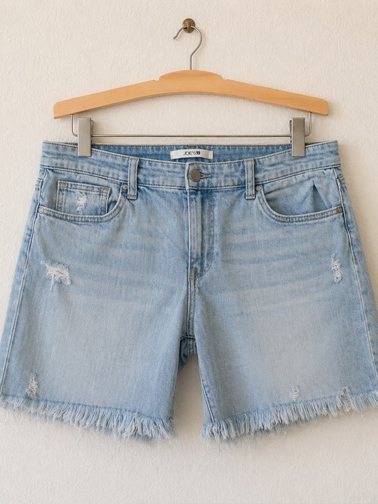 Joe's Jeans Pants - Joe’s Jeans Distressed Denim Shorts Light Wash Raw Hem Size 31 Cotton Stretch